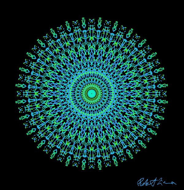Limited Edition - Turquoise Mandala Art 1003 by Robi